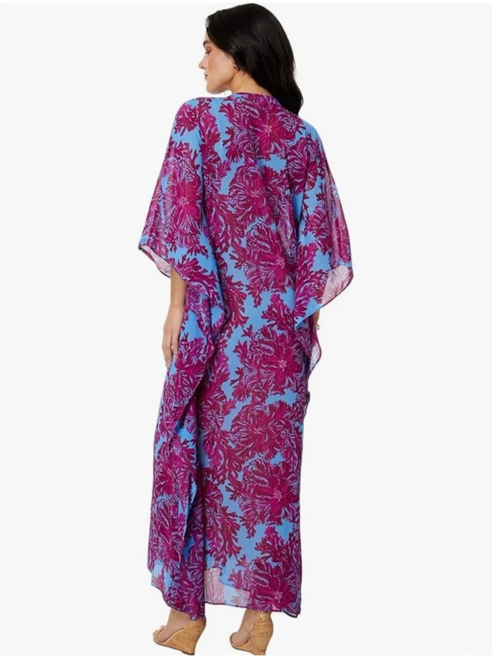 Lilly Pulitzer Julieta maxi caftan abaco blue feels like a shellebrity xxs-small - Picture 4 of 9